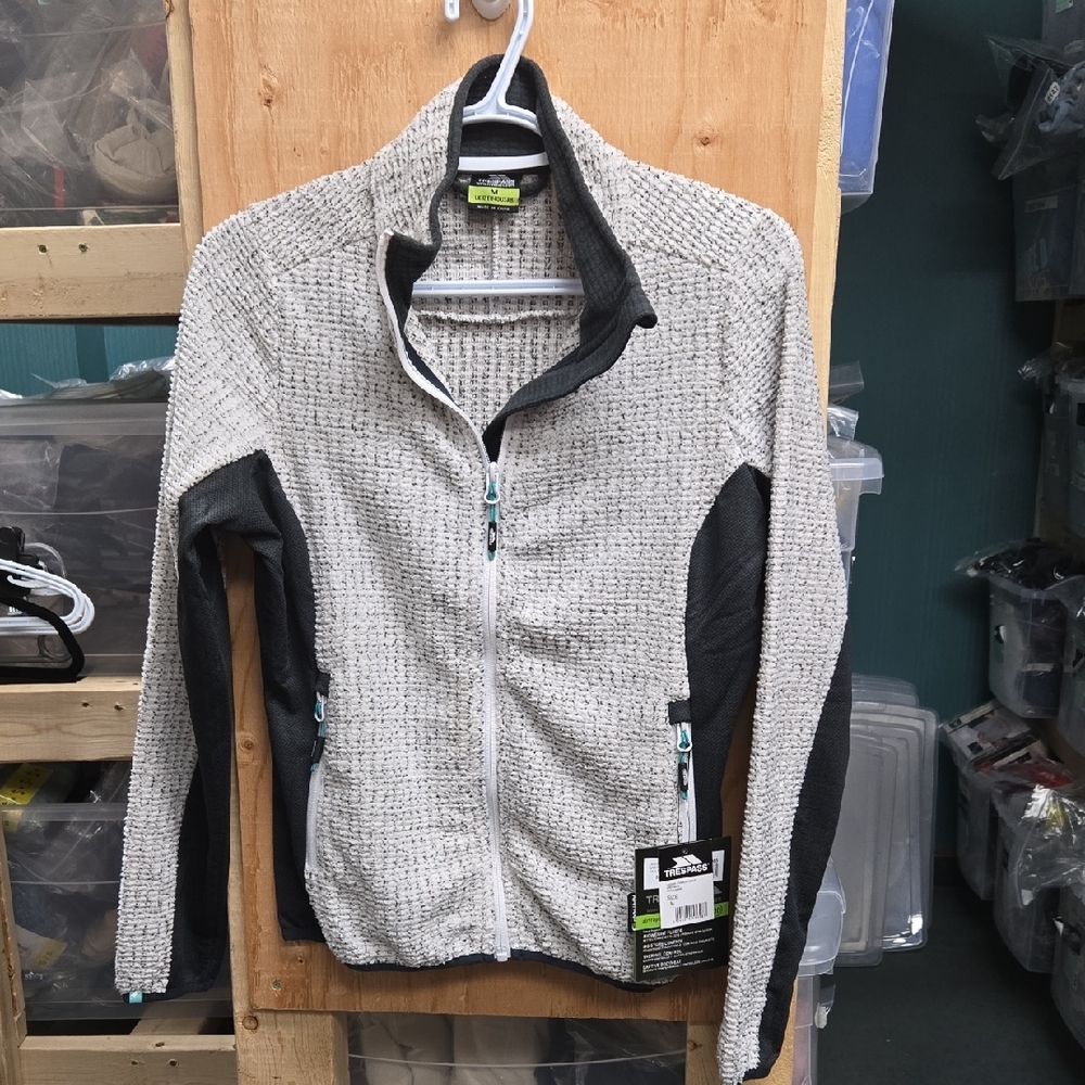 Trespass Size M Grey Marl Liggins Full Zip Midweight Fleece